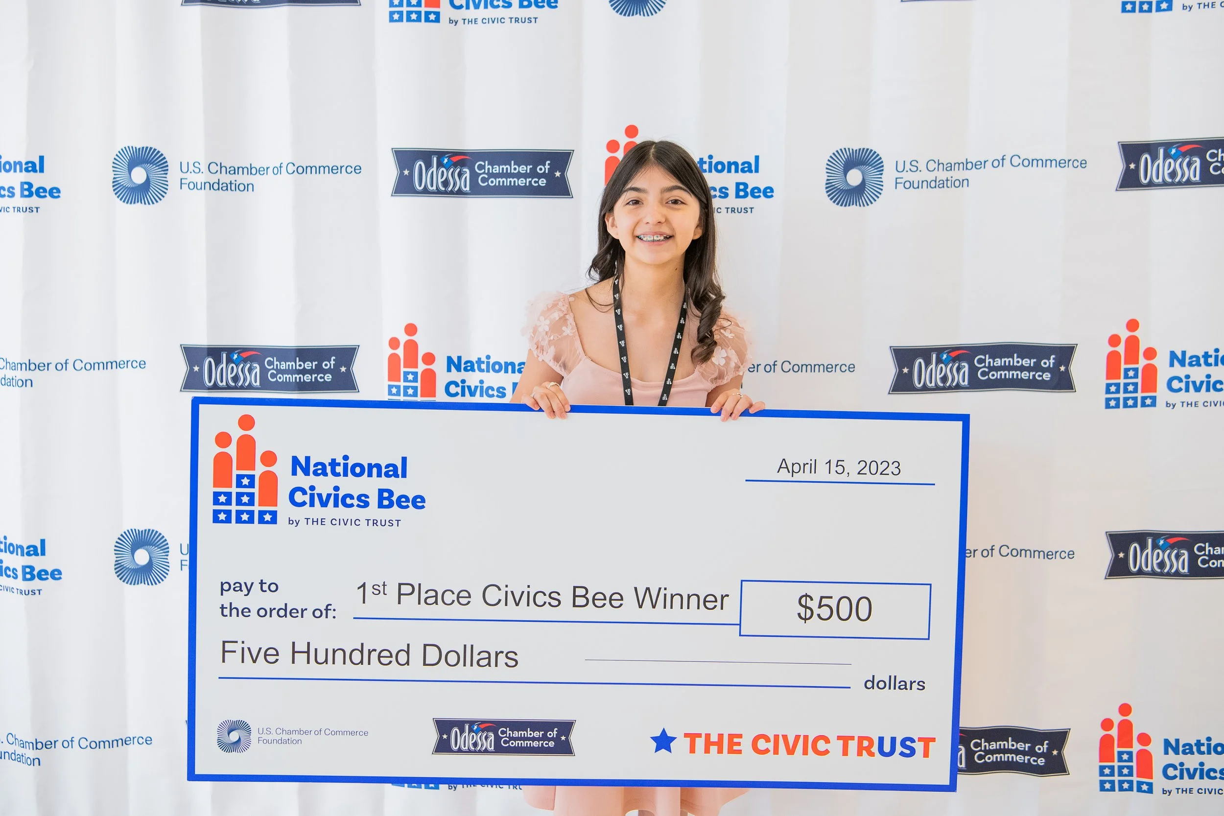 An Adinvita student celebrating first place in the 2023 National Civics Bee